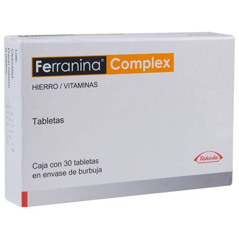 Ferranina Complex, hierro, complejo B, anemia, grageas.